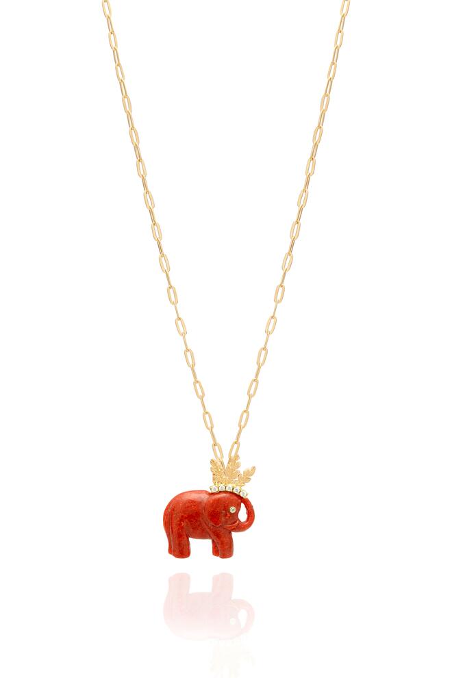 Colar Elefante Coral