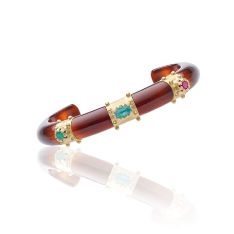 Pulseira Escrava Bakelite 3 Pedras
