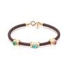 Pulseira Couro 3 Pedras